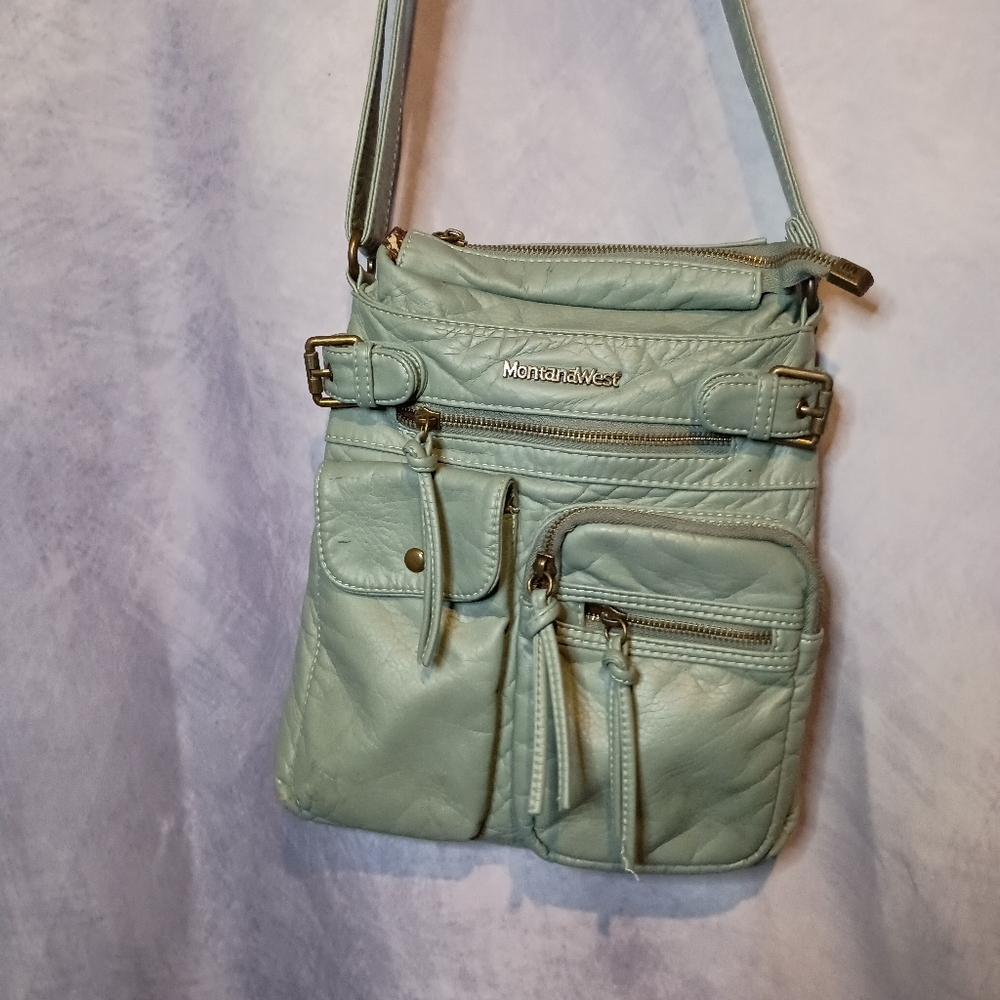 Montana West Seafoam Faux Leather Crossbody Bag